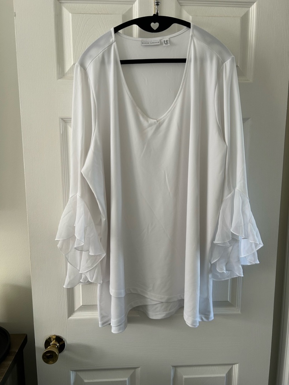 Susan Graver Classic White Round-Neck Top